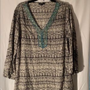 Cute tunic with turquoise/silver beadwork